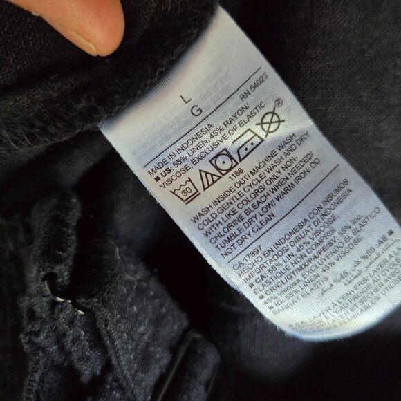 EUC OLD NAVY BLACK LINEN BLEND TANK ROMPER SIZE LARGE - Picture 12 of 16